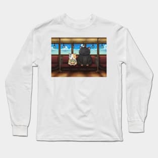 Cats on Sea Train Long Sleeve T-Shirt